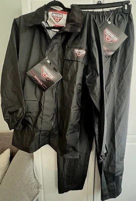 First Gear Black Reflective Rainsuit Jacket and Pants Size Small New with Tags - Image 1 of 4