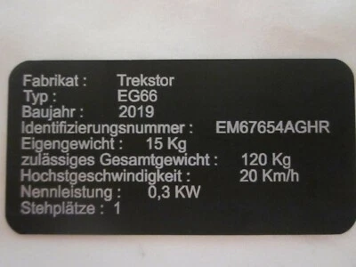 E Scooter Typenschild Drohne KFZ Schild graviert Anhänger 60 X 30 mm Gravur Alu
