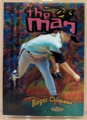 1998 Topps Finest THE MAN #TM19 Roger Clemens Blue Jays RARE ICONIC INSERT /500 - Image 1 of 2