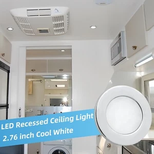 12V 2.76" LED Recessed Ceiling Down light RV Trailer Under Cabinet Lamp Cool W - Imagen 1 de 9
