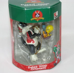 2000 Trevco Looney Tunes Sylvester and Tweety Bird Christmas Ornament - Imagen 1 de 3