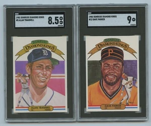 1982 Donruss #5 Alan Trammell SGC 8.5 NM-MT+ and #12 Dave Parker SGC 9 MINT - Picture 1 of 2