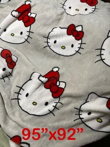 Hello Kitty King Size Blanket Christmas 95”x92”!!!! - Picture 1 of 6
