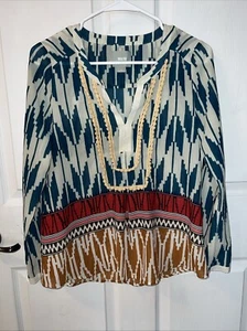 Maeve Anthropologie Women’s Bohemian Aztec Blouse Size 2 - Picture 1 of 5