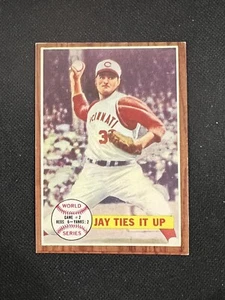 1962 Topps #233 Joey Jay World Series Game 2 Jay Ties It Up Yankees / Reds *140 - Picture 1 of 2
