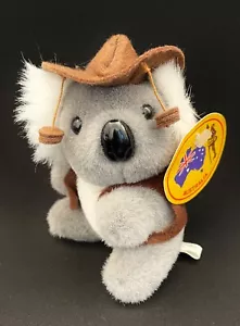 NEW! SO CUTE! Australia SWAGMAN KOALA PLUSH 5 Inches Tall VEST HAT TAG - Picture 1 of 7