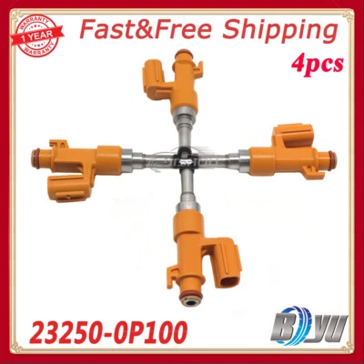 4X Inyector de combustible 23250-0P100 para Toyota Highlander Sienna Tacoma RX350 2016-2020 Foto 1 de 4