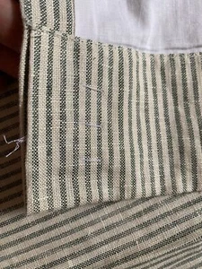 Pottery Barn Striped Drape 50x96” Linen cotton ONE DRAPE New Olive Green NATURAL - Picture 1 of 10