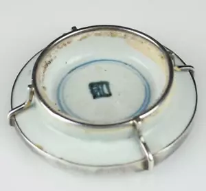 ANTIKE CHINESISCHE ASIATISCHE PORZELLANSCHERBE GEWÜRZ TRINKET SCHÜSSEL - THAILAND STERLING - Bild 1 von 9