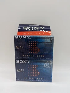 (2) SONY HF High Fidelity Normal Bias 60 min Audio Cassette Blank Tape C-60HFB - Picture 1 of 5