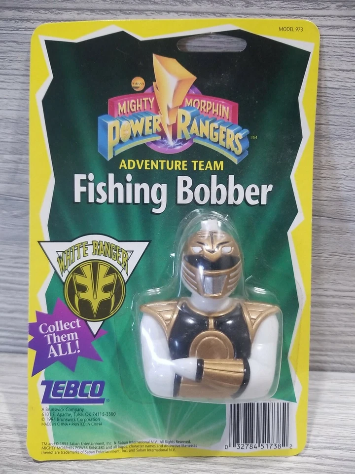 RARE Vintage Original Power Rangers Zebco White Ranger Fishing Bobber 1995