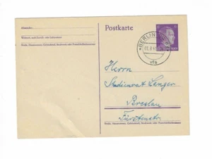 ALEMANIA 1941 Postal enviada desde Berlín a Breslau - pliegue - Imagen 1 de 2