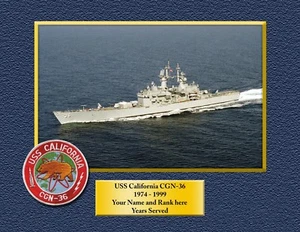 USS CALIFORNIA CGN36 11X14 Custom Personalized Print of US Navy Ships Gift Idea  - Picture 1 of 12