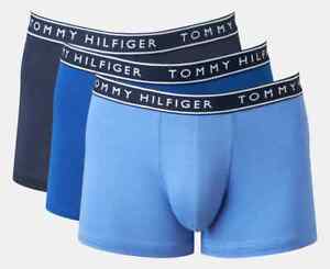 Tommy Hilfiger Men's Cotton Stretch Trunks Underwear 3-Pack Persian Blue