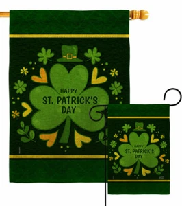 St Pats Trébol Arpillera Jardín Bandera Primavera Decorativa Pequeña Regalo Estandarte - Imagen 1 de 19