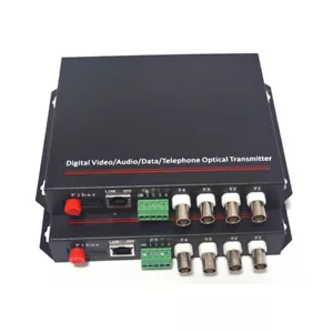 4CH Video 100M Ethernet RS485/232 Data over Fiber optic Media Converters FC CCTV - Foto 1 di 8