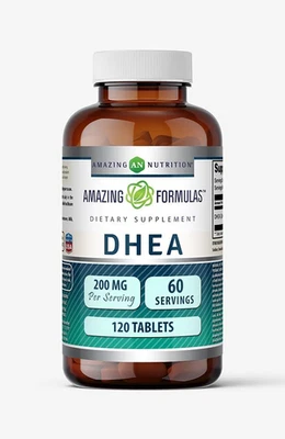 Suplemento de DHEA Amazing Formulas | 200 mg por porción | 120 comprimidos | No transgénico | Foto 1 de 4
