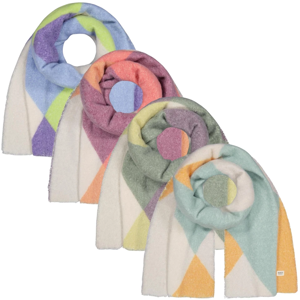 Barts Mujer Tazas Suave Bloque de Color Cálido Invierno Flecos Cortos Bufanda Foto 1 de 1