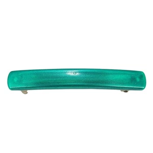 Vintage French Hair Barrette Teal Green Acetate Otomatic Bte SGDG Made In France - Picture 1 of 6