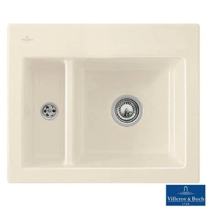 Villeroy & Boch Subway 60 XM 1.5 Bowl Cream Ceramic Kitchen Sink LHSB - NO WASTE - Picture 1 of 7