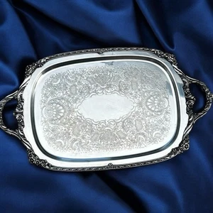 Vintage Heritage 1847 Rogers Bros IS Serviertablett Silber Teller #9496 24x14 - Bild 1 von 8