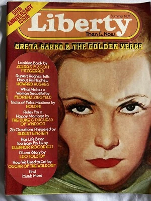 Liberty Then & Now Magazine Summer 1974 Greta Garbo Houdini Einstein Disney Foto 1 de 2