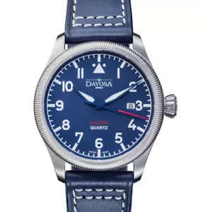 Men's Davosa Blue Aviator Watch Swiss Made Quartz Sapphire Crystal 162.498.45 - Picture 1 of 20