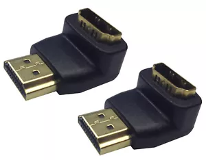 2 Pack - HDMI Right Angle Male Female 90 Degree Adapter Connector 4K UHD 1080P - Picture 1 of 2