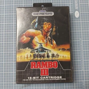 Rambo III 3 (Sega Genesis, 1989) Cart & Case No Manual - Picture 1 of 7