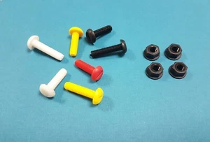 Nylon Plastic M6 Screw Fixings, Nut & Bolt, Car Number Plate Fittings - Picture 1 of 7