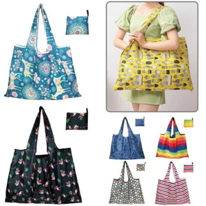 Bolso de compras grande plegable reutilizable para damas Bolso de mano ecológico Bolso plegable Reino Unido - Imagen 1 de 21