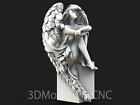 3D Model STL File for CNC Router Laser & 3D Printer Angel on Stone 1