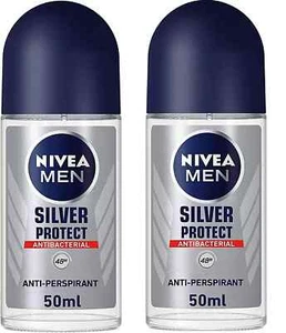 Nivea Silver Protect Deodorant Roll On for Men 2 X 50ml - Picture 1 of 5
