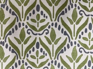 Pednor Trellis Cotton Fabric Moss Green Chess Designs Curtain Blind Upholstery - Picture 1 of 6