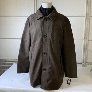KENNETH COLE NEW YORK Button Front Wool Knit Collar Coat Men's Size L - Picture 1 of 6