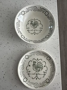 11 Sico Pottery 5 Soup/Cereal Bowls-6 Dessert/Bread Plates Green Weathervane - Picture 1 of 4