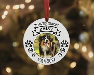 Personalised Dog Cat Pet Memorial Christmas Tree Decoration Bauble Gift Acrylic - Picture 1 of 1
