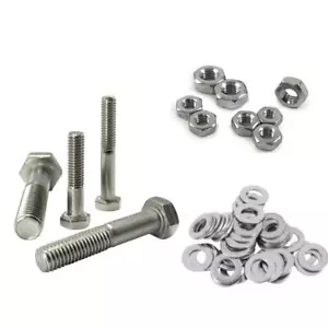 UNF BULLONI ESAGONALI DADI RONDELLE PARTE FILETTATA ZINCATO 3/8" 7/16" 1/2" - Foto 1 di 8