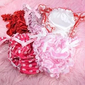 Sissy Satin Ruffled Panties for MEN - Valentine's Edition ruffled string bikini - Picture 1 of 18