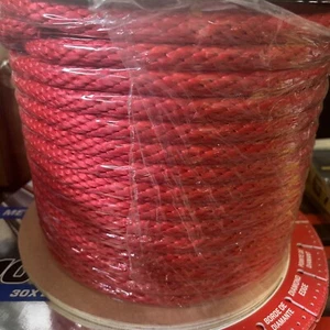 5/8 in x 200 ft, Polypropylene, Smooth Braid Rope, Red, New, Max 290 Lbs, 302641 - Picture 1 of 2