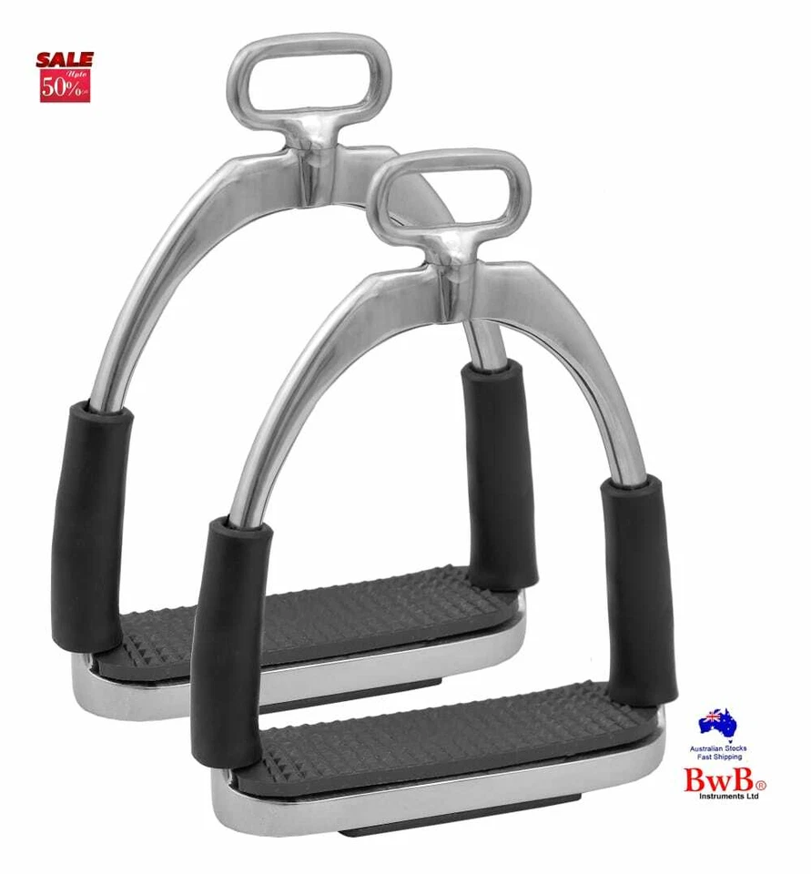 Estribos BWB Hierro Acero Flexible Seguridad Equitación Pisadas Ecuestres  Foto 1 de 1