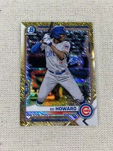 ED HOWARD 2021 TOPPS BOWMAN CHROM GOLD SCHIMMER REFRAKTOR BCP 221 RC SP #'D/50 - Bild 1 von 3
