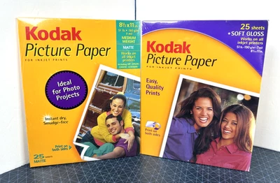 Papel fotográfico Kodak 8,5”x 11” para impresoras de inyección de tinta - brillo suave y mate 25 paquetes Foto 1 de 4