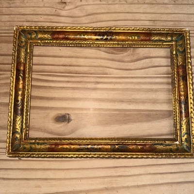 CADRE ENCADREMENT ANCIEN BOIS STUC DORE MONTAGE A CLE ANTIQUE Napoléon 3 Italien - Photo 1/4