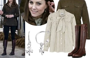 Barbour Alexachung Alexa Chung Checked Bella Shirt UK 10 Us 6 Kate Middleton - Picture 1 of 8