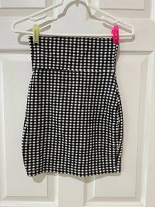 One Step Up - Damen Rock schwarz/weiß kariert Gr. M - 95% Baumwolle - 5% Elasthan - Bild 1 von 10