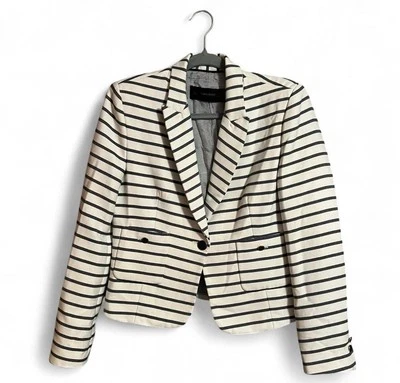 Zara Nautical Striped Single Breast Blazer - Women's Size Large - Image 1 of 4