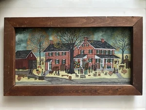 Dolores Hackenberger orig dipinto olio su tela legno incorniciato Amish asta - Foto 1 di 17