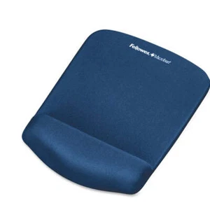 Fellowes Plushtouch Mouse Pad/Wrist Support Lycra Blue Soft Breathable Non Skid - Picture 1 of 1