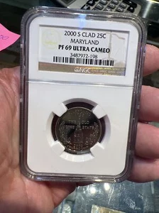 2000 S NGC PR69 Ultra Cameo Clad Maryland 25c State Quarter 2000-S PF-69 UCAM - Picture 1 of 5